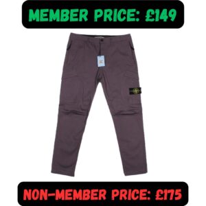33W SS19 Stone Island Purple Regular Tapered Cargo Trousers 34W 36W Large XL