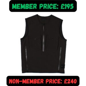 Medium SS20 Stone Island Ghost Black Poliestere Stretch 5L Tactical Vest Gilet 👻