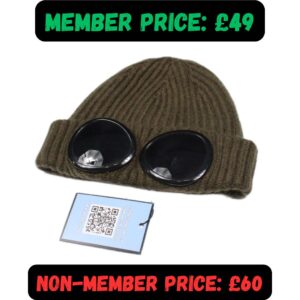 One Size C.P. Company Green Goggle Beanie Hat 😎