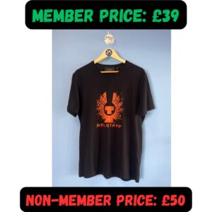 Large Belstaff Black Orange Graphic T-Shirt Tee 🔥