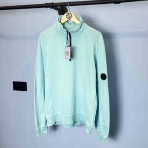 Large C.P. Company Aqua Blue Quarter Zip Sweatshirt