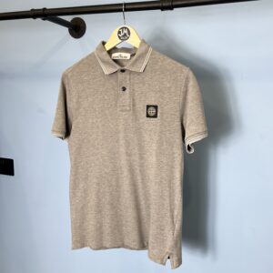 Medium Stone Island Grey Slim Fit Polo Shirt