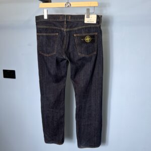 34W 30L Stone Island Navy Blue Dark Wash Regular Fit Jeans Large
