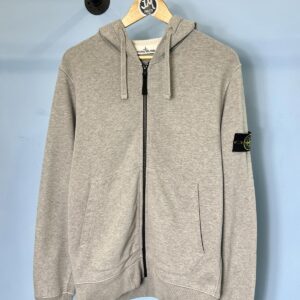Medium Stone Island Grey Full Zip Hoodie Jumper