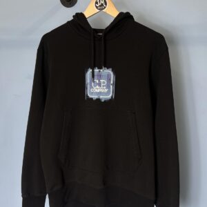 Medium C.P. Company Black Graphic Print Hoodie Jumper