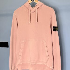 Medium Stone Island Light Baby Pink Hoodie Jumper