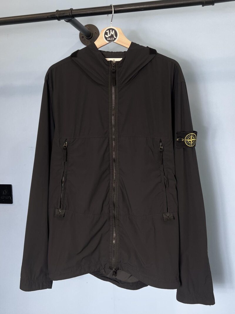 Large Stone Island Black Skin Touch Nylon-TC Lightweight Jacket