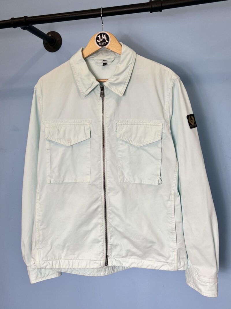 Medium / Large Belstaff Ice Blue Heavyweight Overshirt Jacket