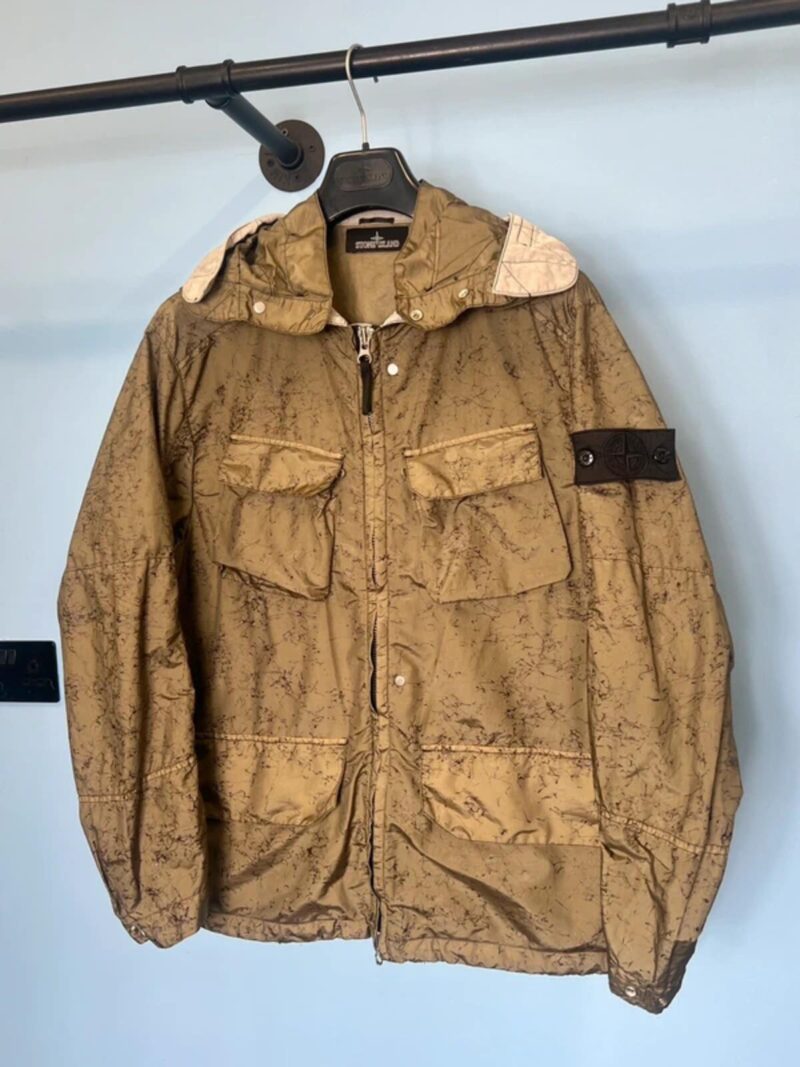 Medium Stone Island Shadow Project Khaki Green Nylon Metal Spider Watro Jacket