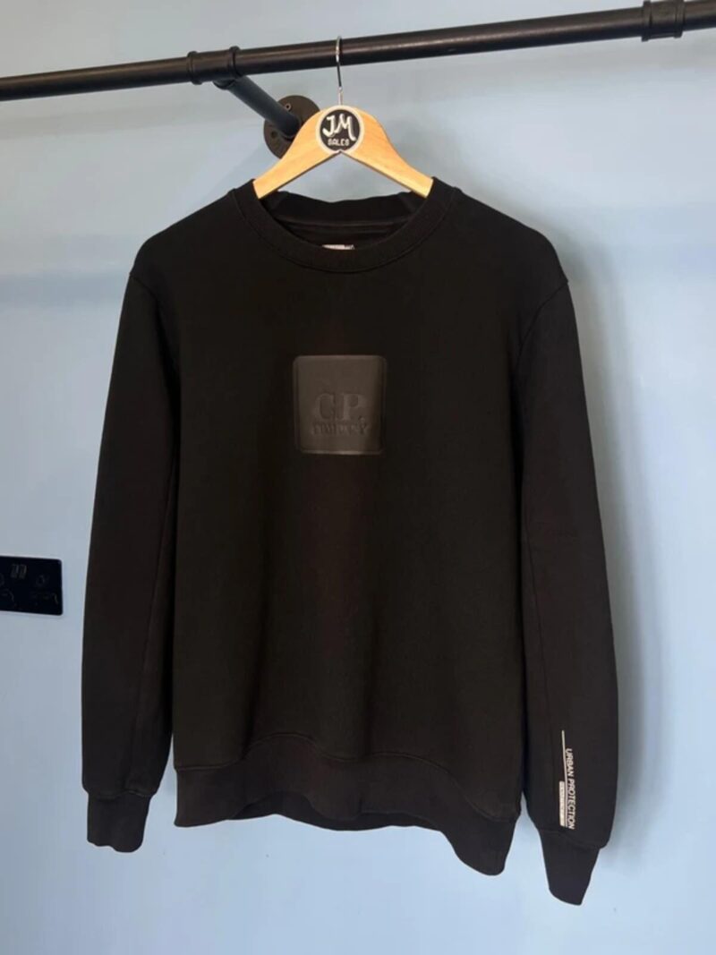 Medium C.P. Company Metropolis Black Crewneck Jumper