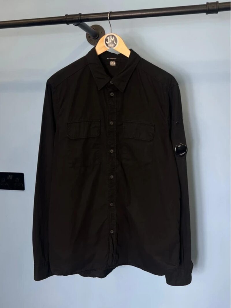 Large C.P. Company Black Button Down Overshirt Jacket