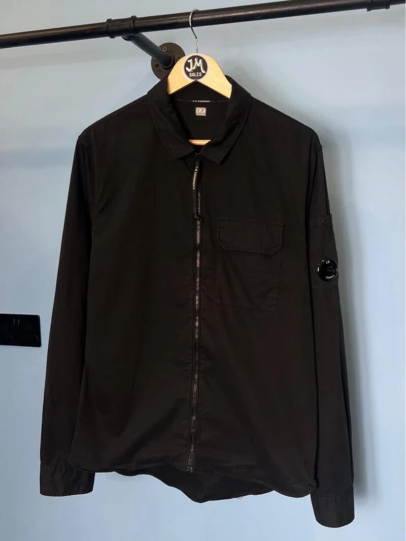 Large C.P. Company Black Zip Overshirt Jacket
