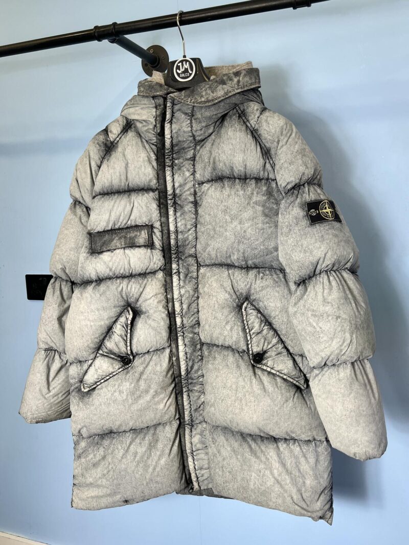 XXL Stone Island Grey Tela Nylon Frost Down Coat Dust Jacket