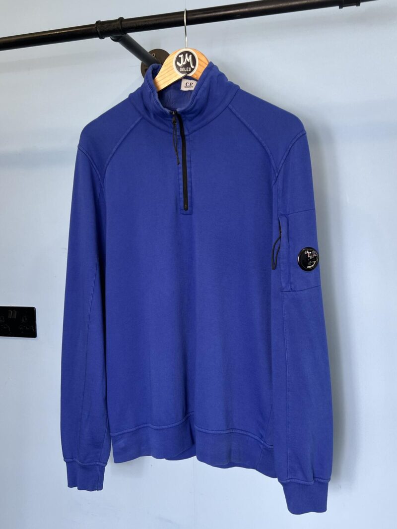 Large C.P. Company Royal Blue Lightweight Quarter Zip Sweatshirt Jumper