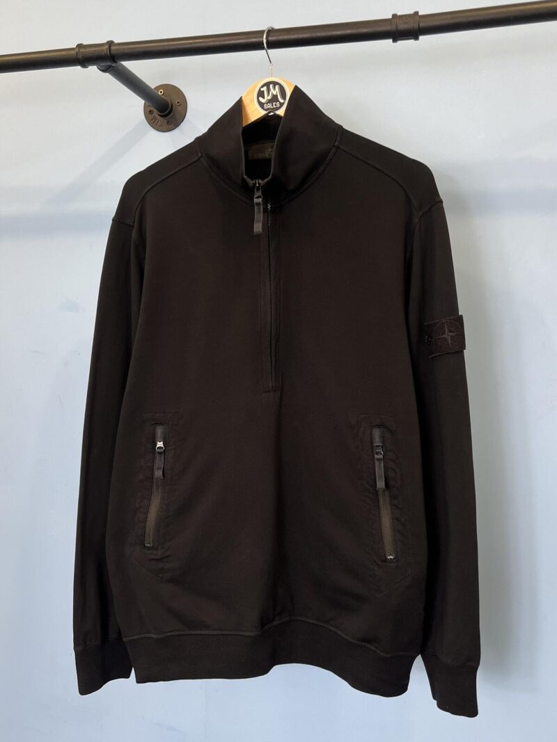 XL Stone Island Ghost Black Quarter Zip Sweatshirt Jumper