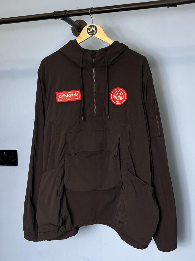 Medium / Large Adidas Spezial F.C. Black Red Todmorden Smock Jacket