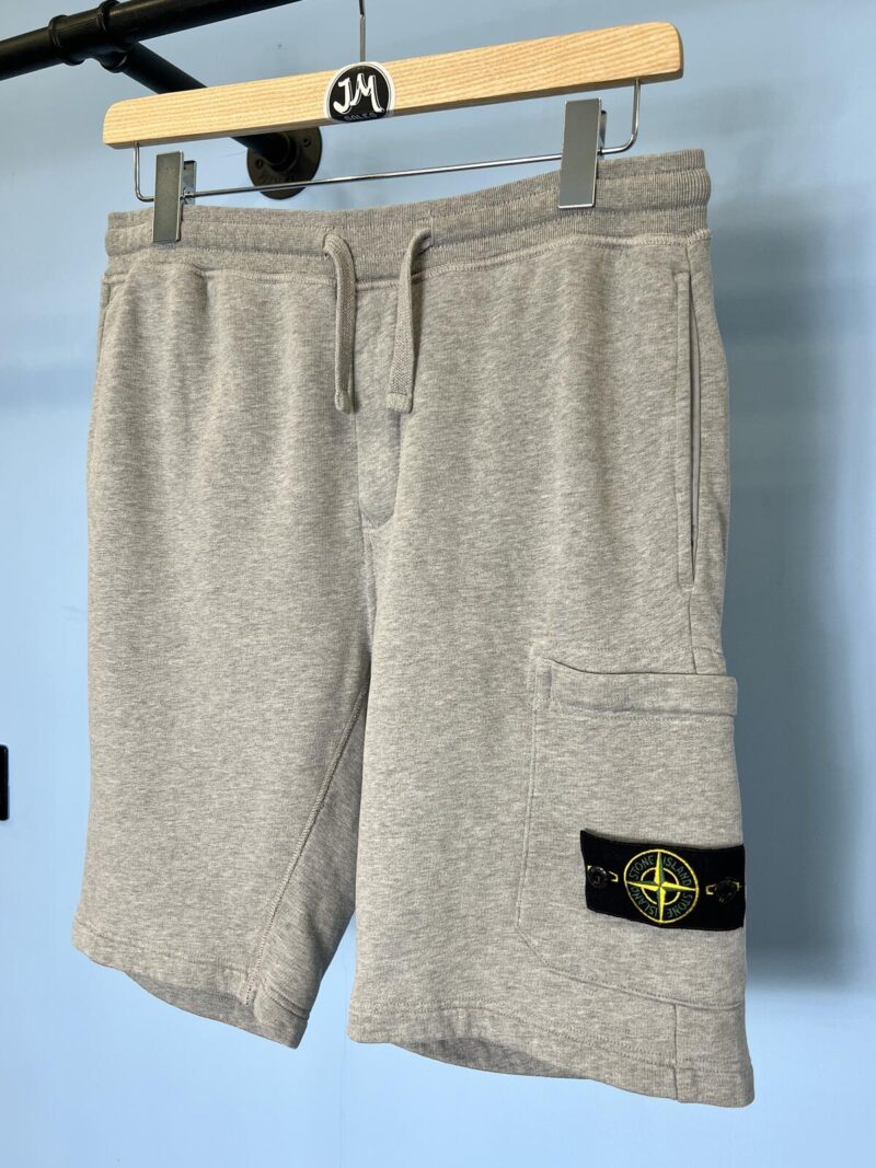 Medium Stone Island Grey Cargo Jogger Shorts