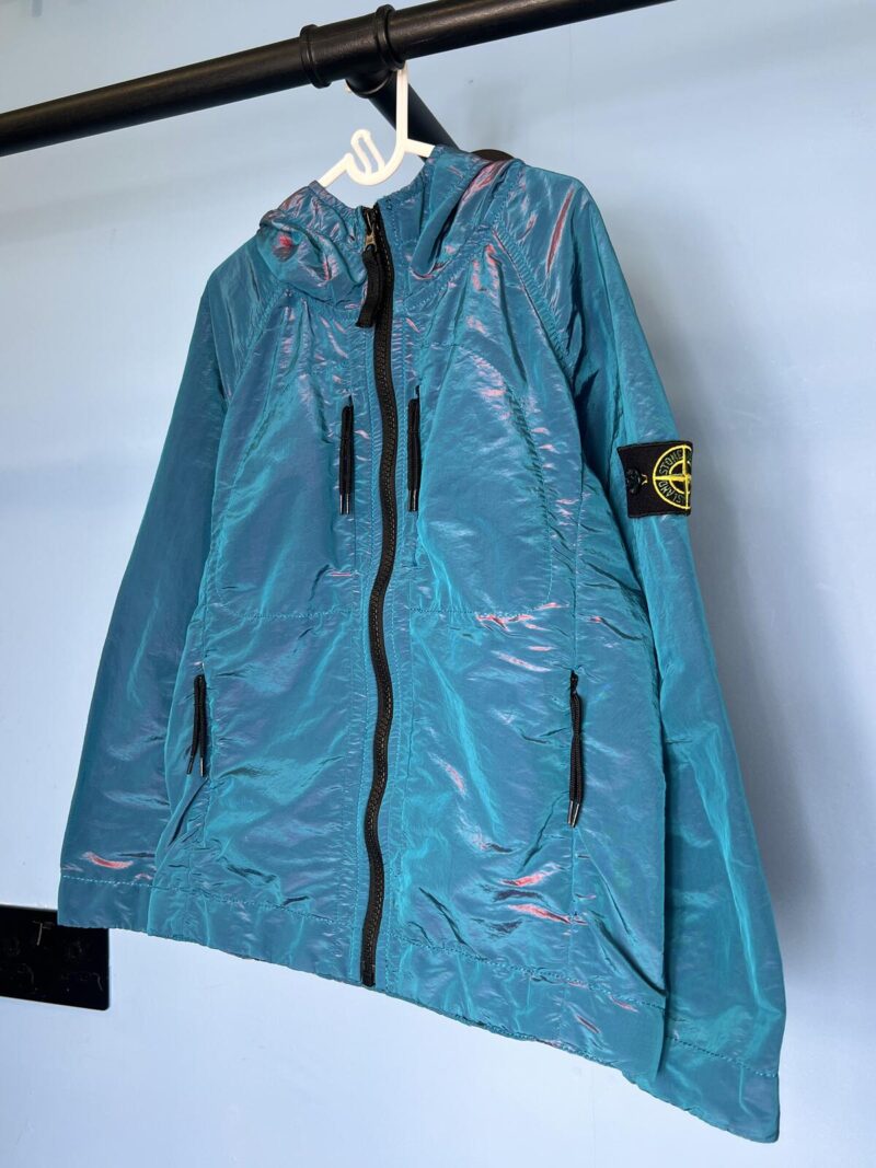 Age 6 Stone Island Junior Blue Red Nylon Metal Weft Jacket