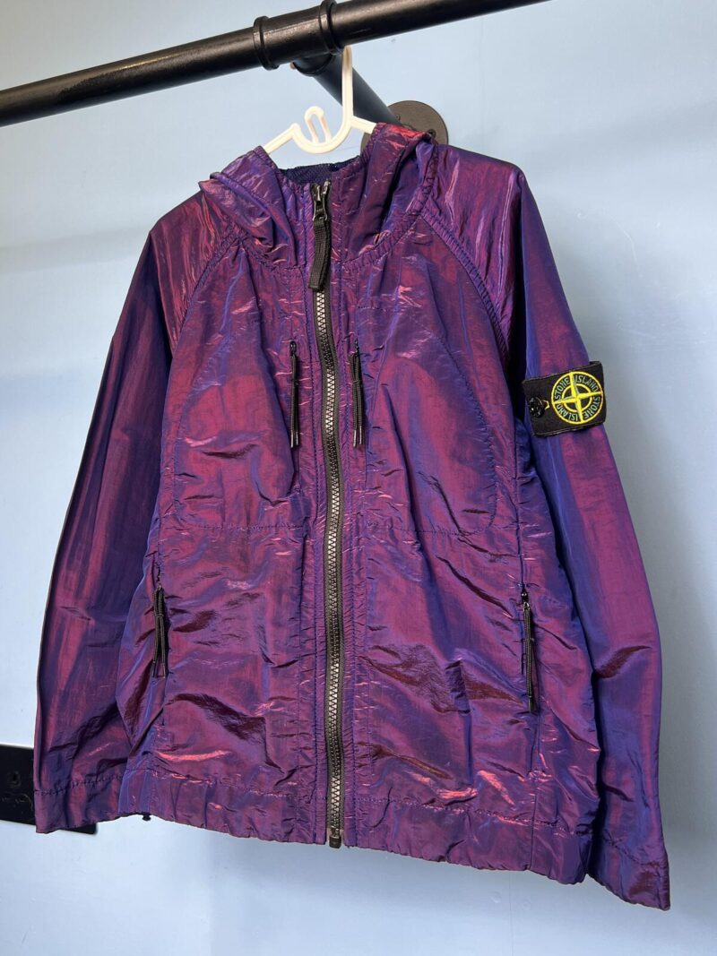 Age 6 Stone Island Junior Purple Blue Nylon Metal Weft Jacket