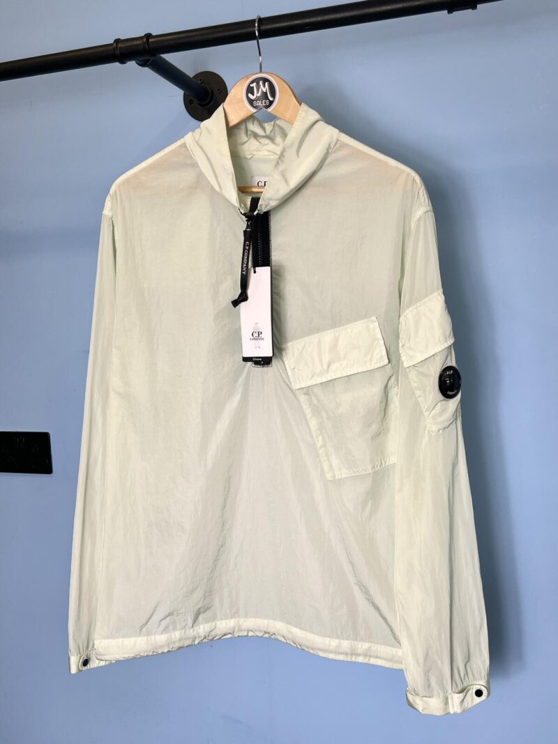 Large C.P. Company Pastel Mint Green Chrome Quarter Zip Smock Overshirt Jacket