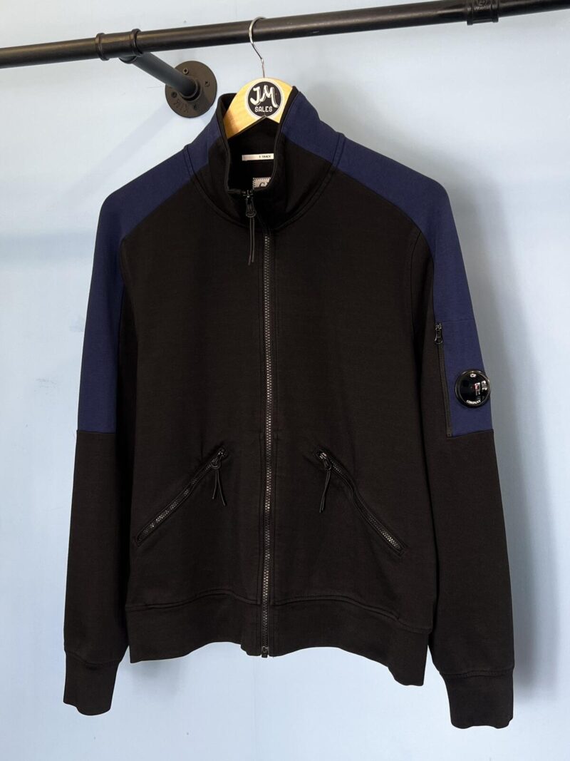 Small C.P. Company Black Blue T.Track Full Zip Track Top Sweatshirt Jumper