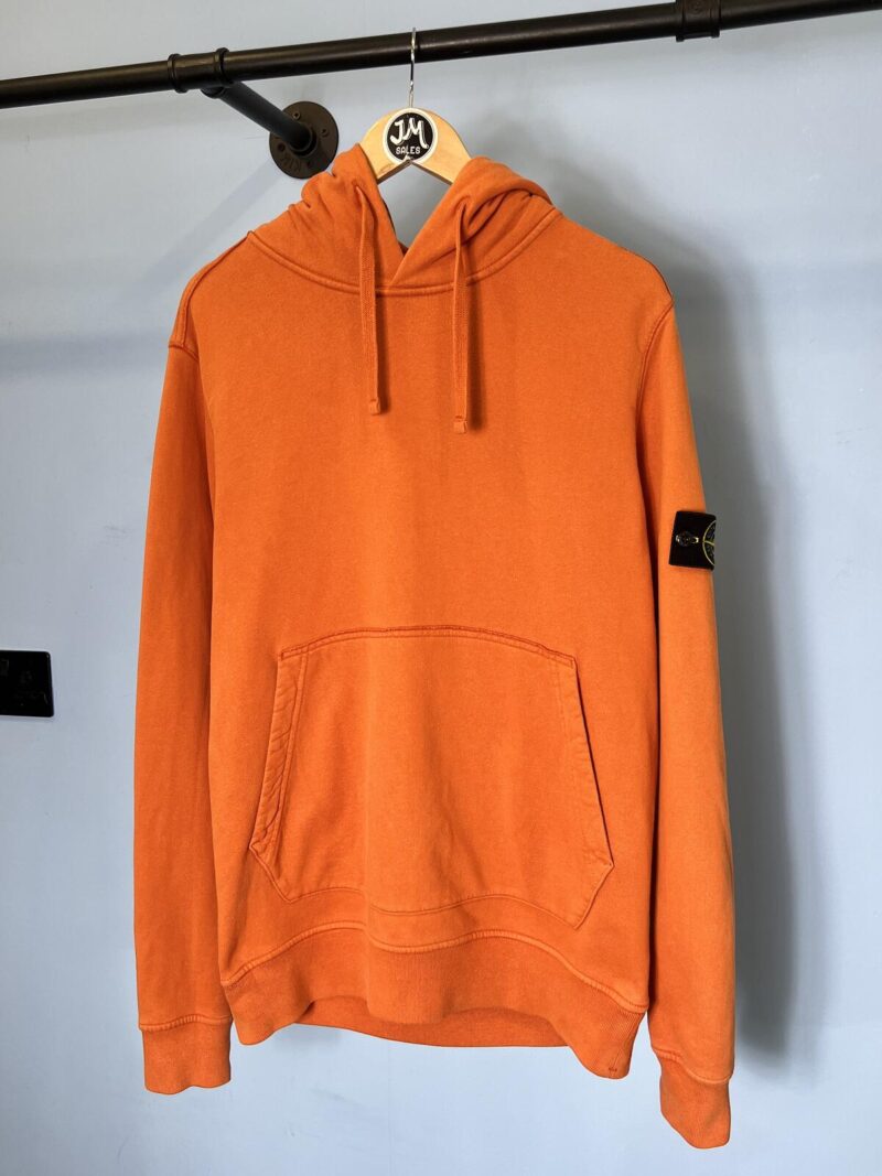 Large Stone Island Orange Hoodie Jumper
