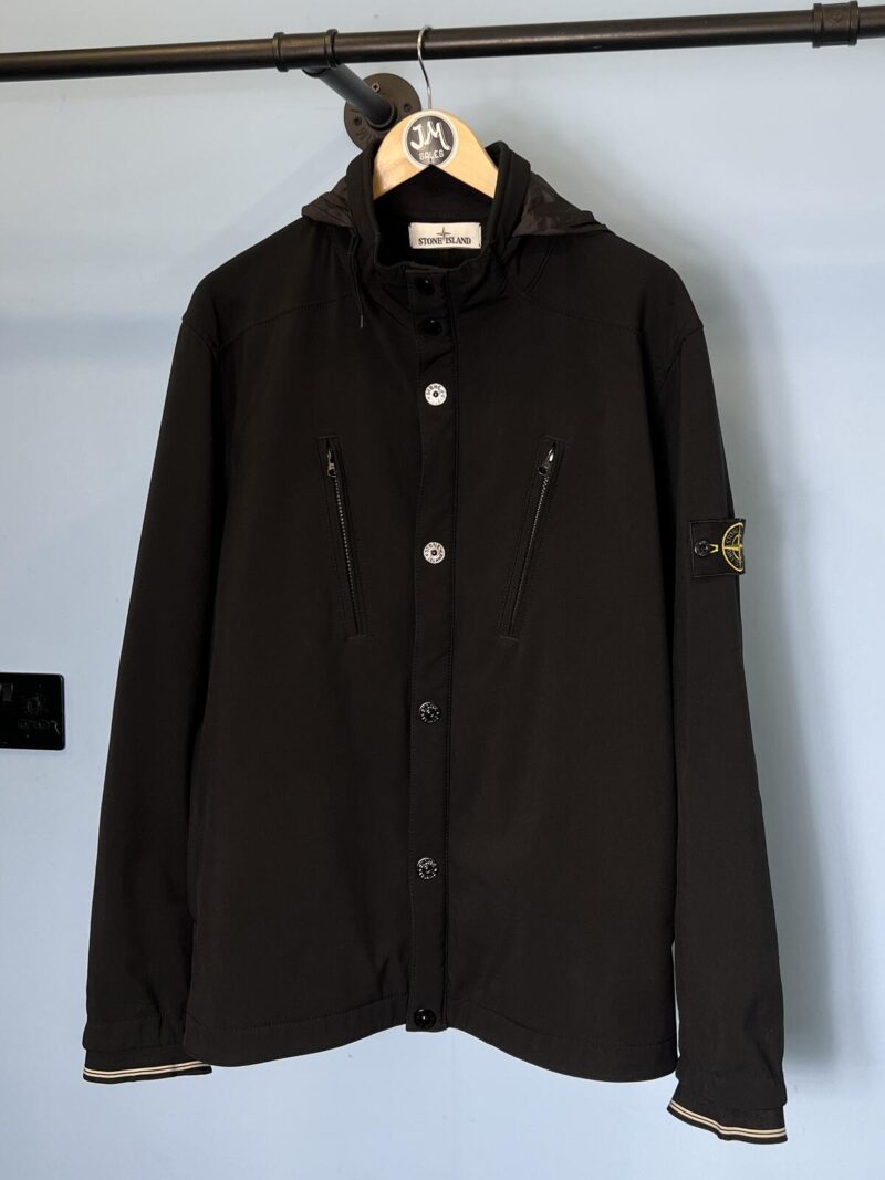 XL Stone Island Black Lightweight Soft Shell-R Jacket