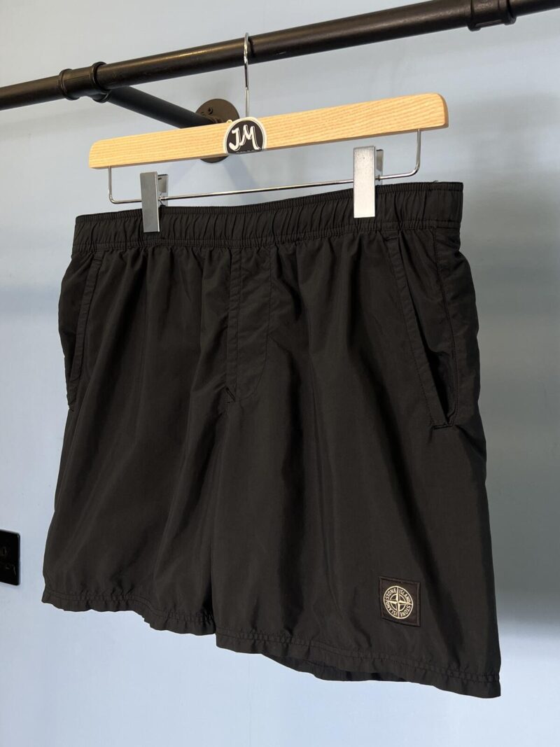 Medium Stone Island Black Nylon Swim Shorts Trunks 32W 34W