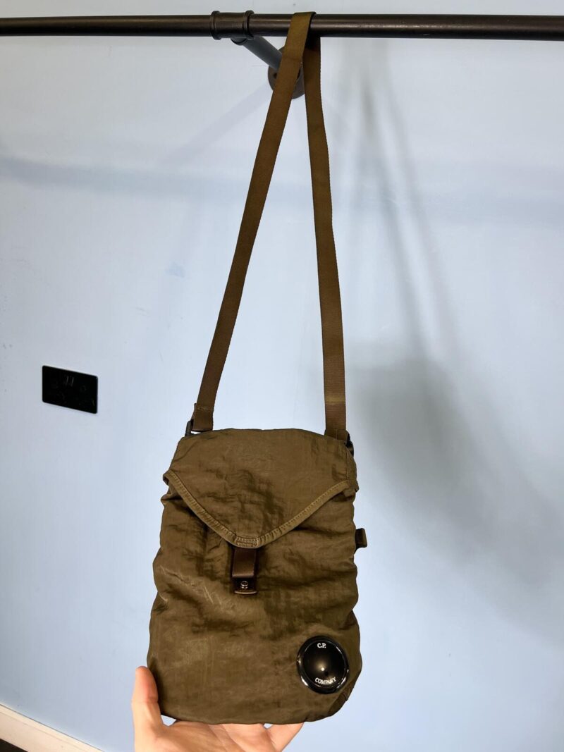 One Size C.P. Company Khaki Green Chrome Nylon Metal Crossbody Bum Bag