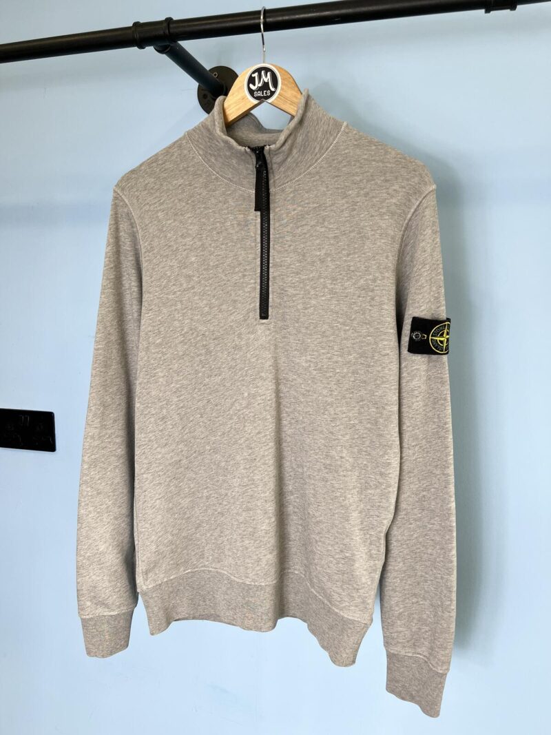 Small Stone Island Grey Quarter Zip Sweatshirt Jumper