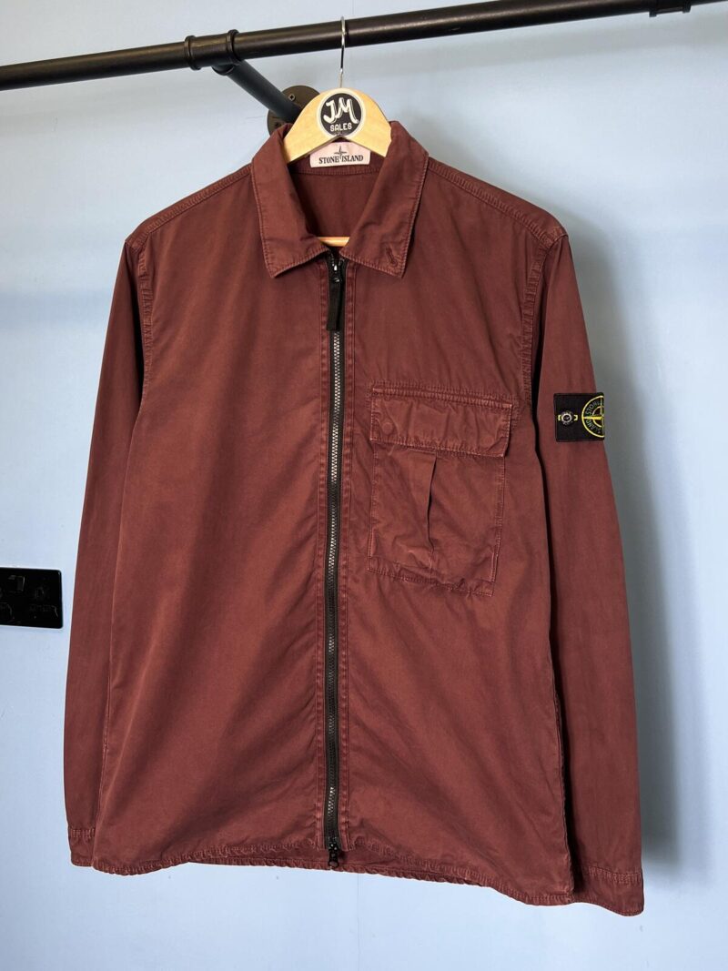Medium Stone Island Burgundy Overshirt Jacket