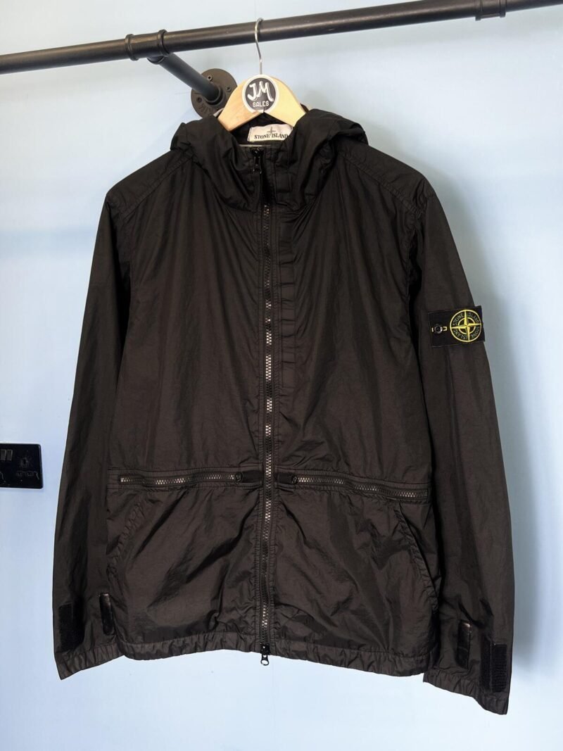 Medium Stone Island Black Membrana 3L TC Lightweight Windbreaker Jacket