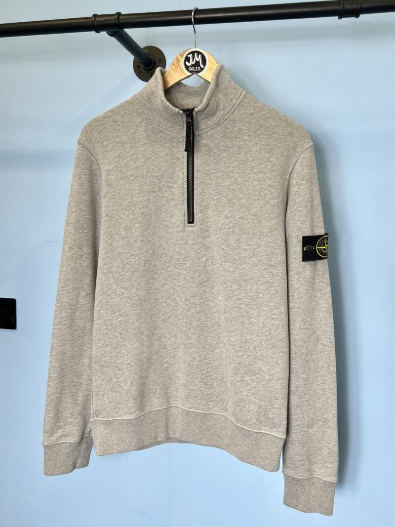 Small Stone Island Grey Quarter Zip Sweatshirt Jumper