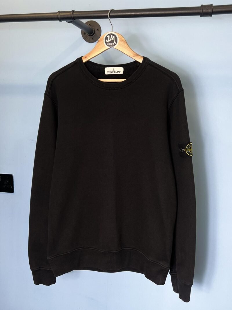 Large Stone Island Black Crewneck Jumper