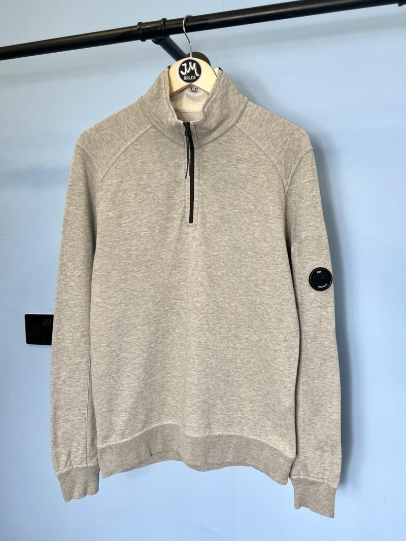 Small C.P. Company Grey Lightweight Quarter Zip Sweatshirt Jumper