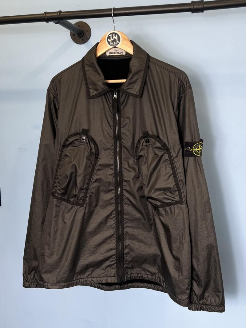 XL Stone Island Black Lamy Flock Overshirt Jacket