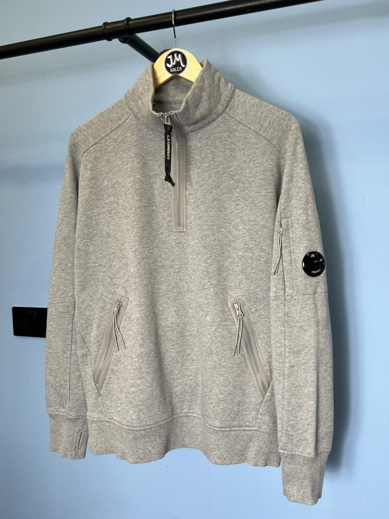 Medium C.P. Company Grey Quarter Zip Sweatshirt Jumper