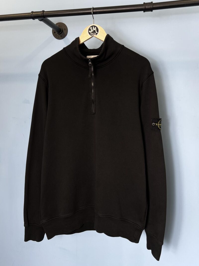 XL Stone Island Black Quarter Zip Sweatshirt Jumper