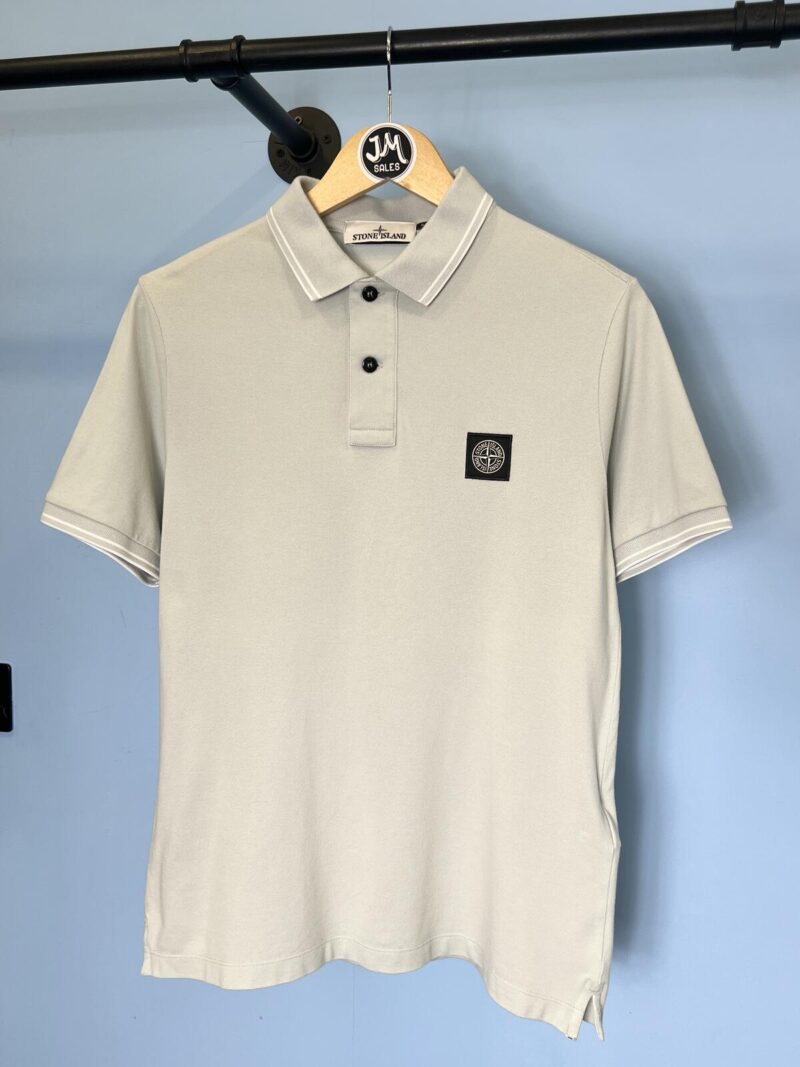 Medium Stone Island Pearl Light Grey Polo Shirt