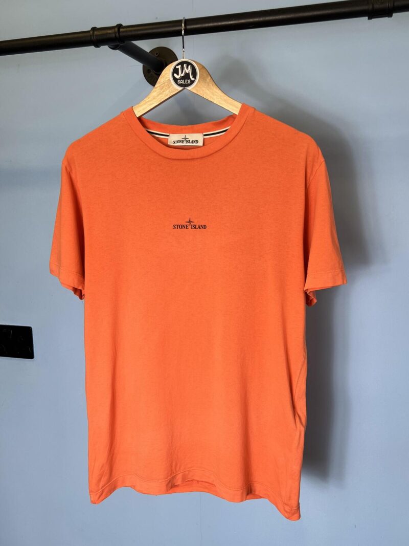 Medium Stone Island Orange Back Graphic Print 30/1 Tricomia T-Shirt