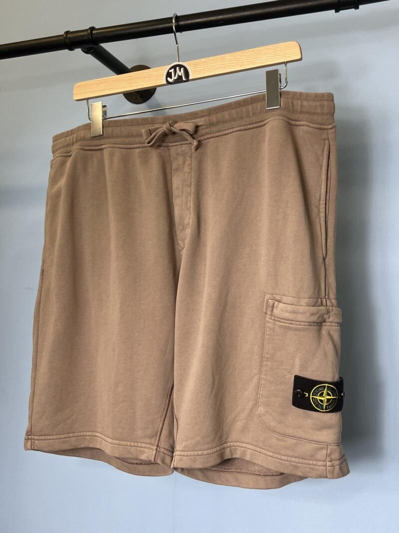 3XL Stone Island Light Oatmeal Brown Cargo Jogger Shorts 40W 42W