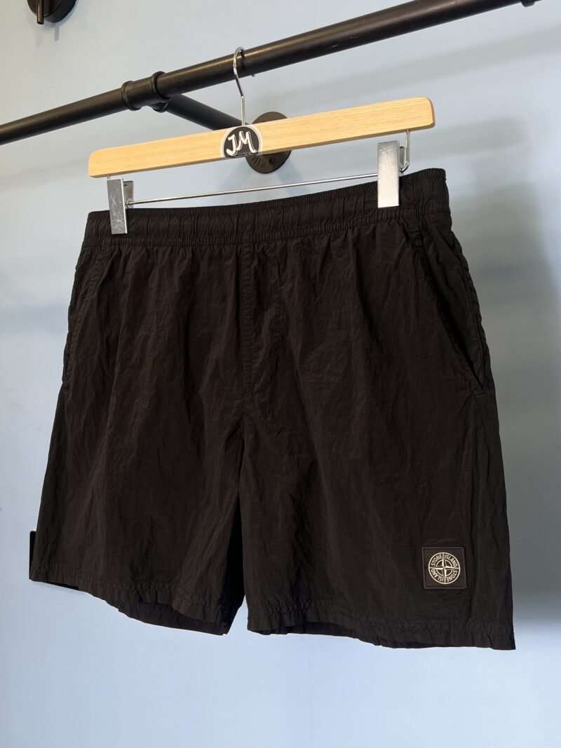 Large Stone Island Black Nylon Metal Swim Shorts 34W