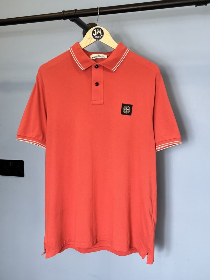 XL Stone Island Coral Pink Slim Fit Polo Shirt