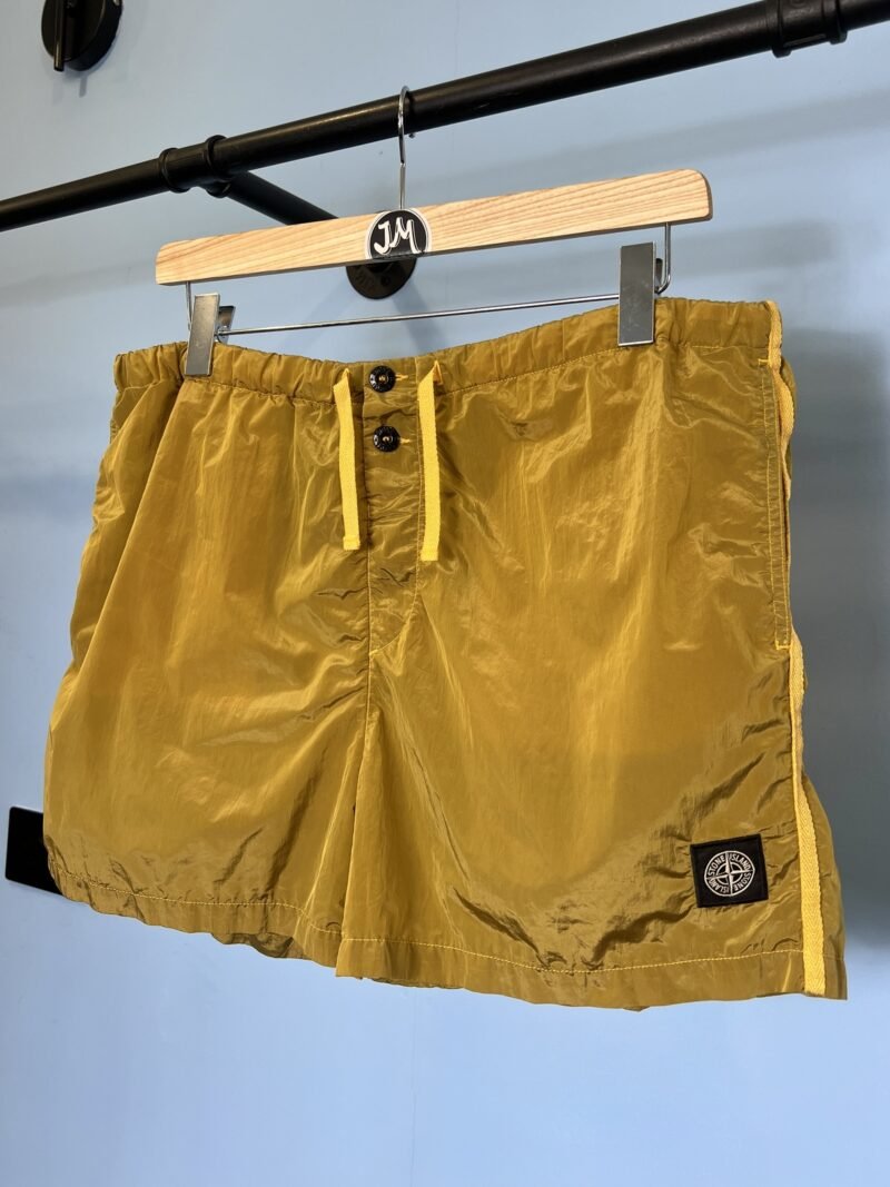 XXL Stone Island Gold Yellow Nylon Metal Swim Shorts