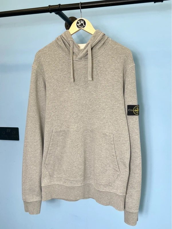 Large Stone Island Grey Hoodie Jumper