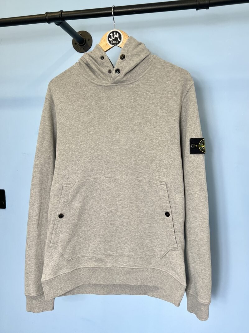 Large Stone Island Grey Hoodie Jumper