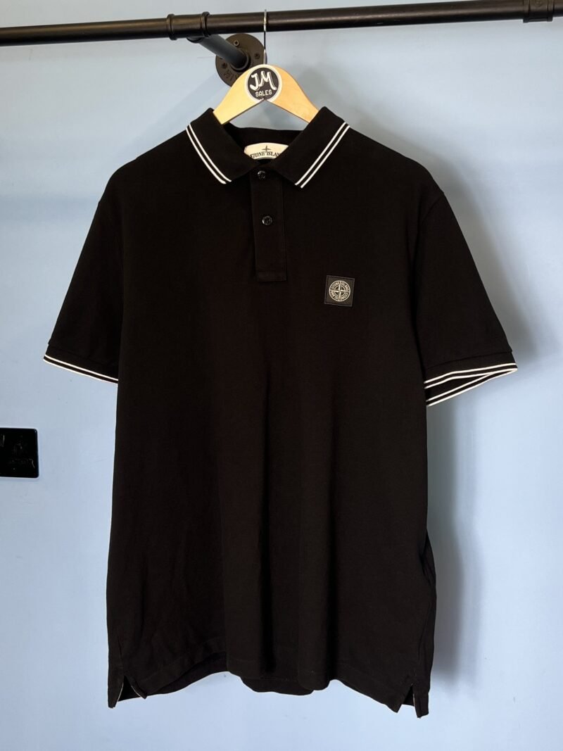 XXL Stone Island Black Slim Fit Polo Shirt