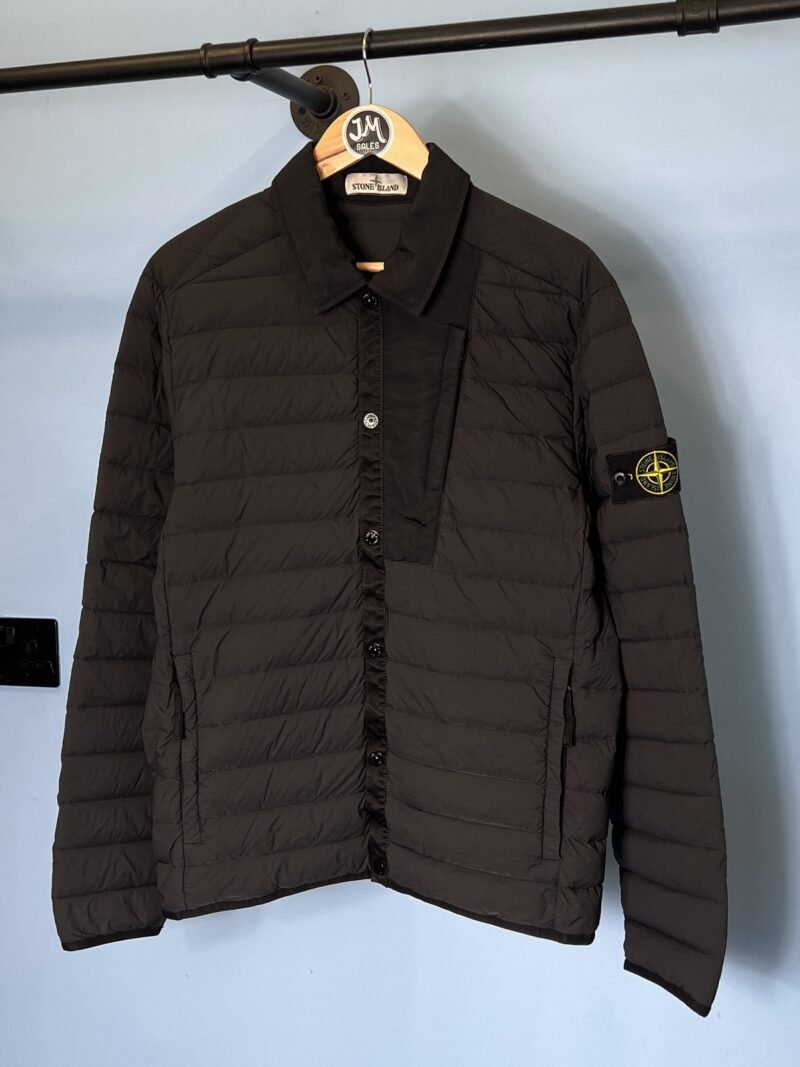 Medium Stone Island Black Loom Woven Down Chambers Overshirt Jacket