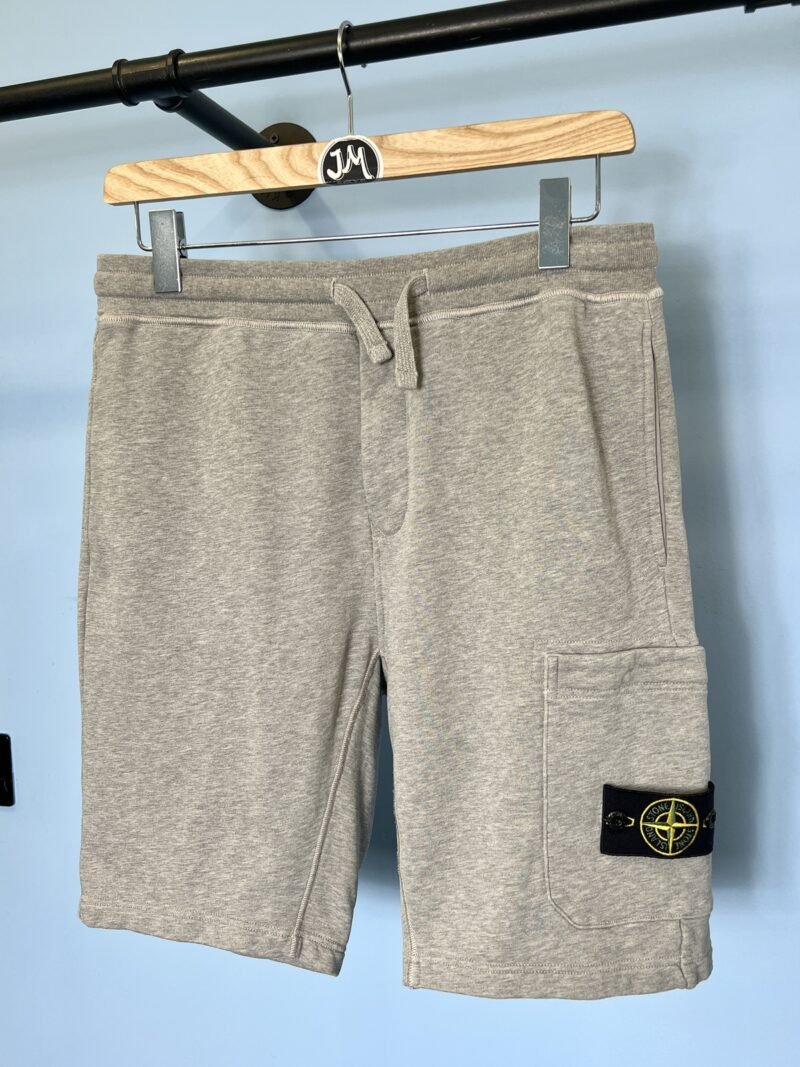 Medium Stone Island Grey Cargo Jogger Shorts 32W 34W