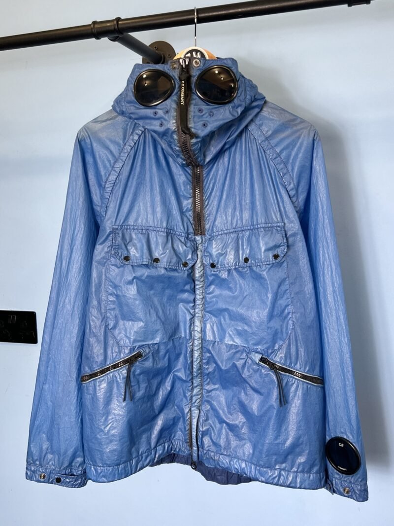 Medium C.P. Company Blue Nyber Explorer Goggle Jacket with Watchviewer